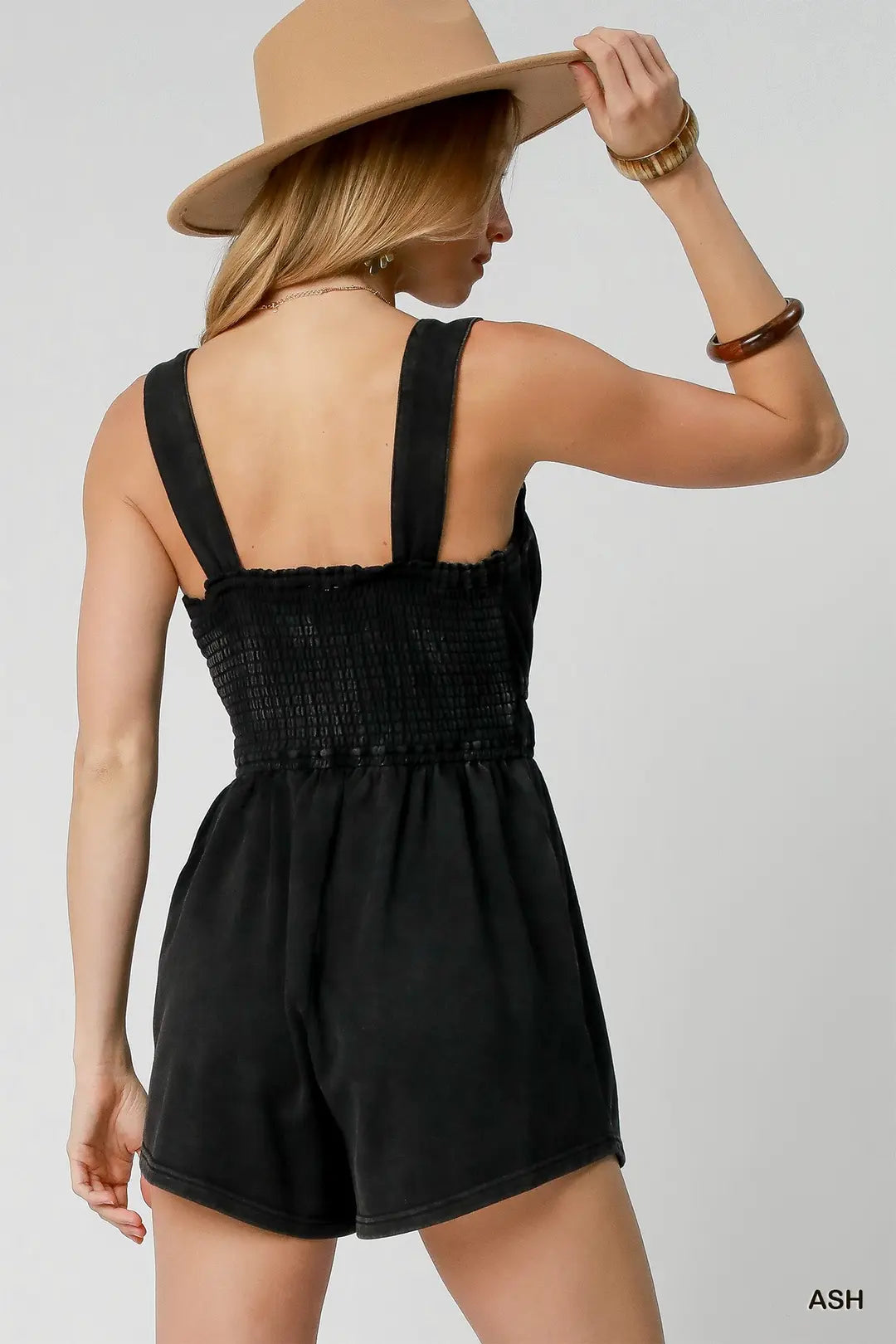 Mineral Wash Sleeveless Romper