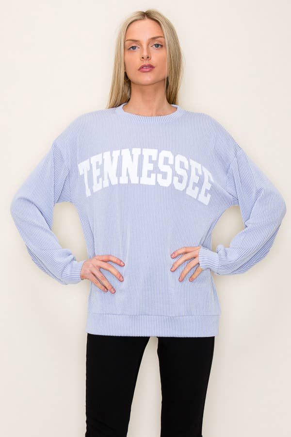 "TENNESSEE" RIBBED GRAPHIC L/S SWEATSHIRT