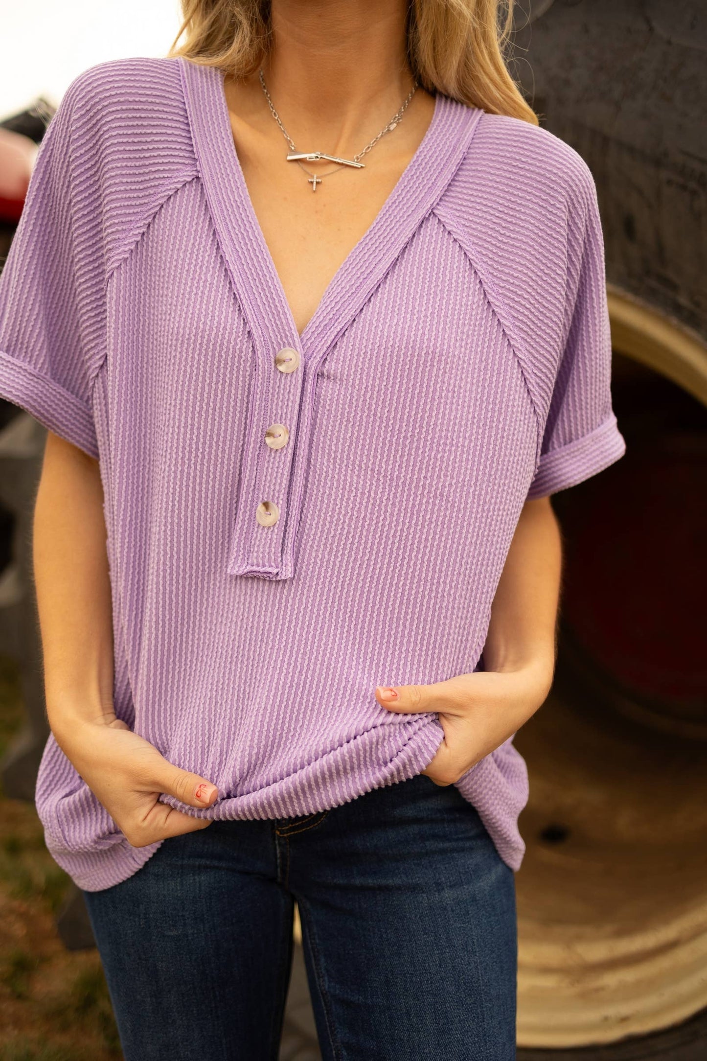 Shirred Knit Blouse