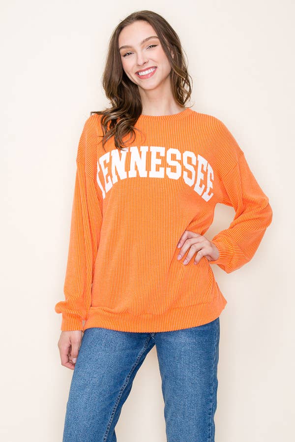 "TENNESSEE" RIBBED GRAPHIC L/S SWEATSHIRT