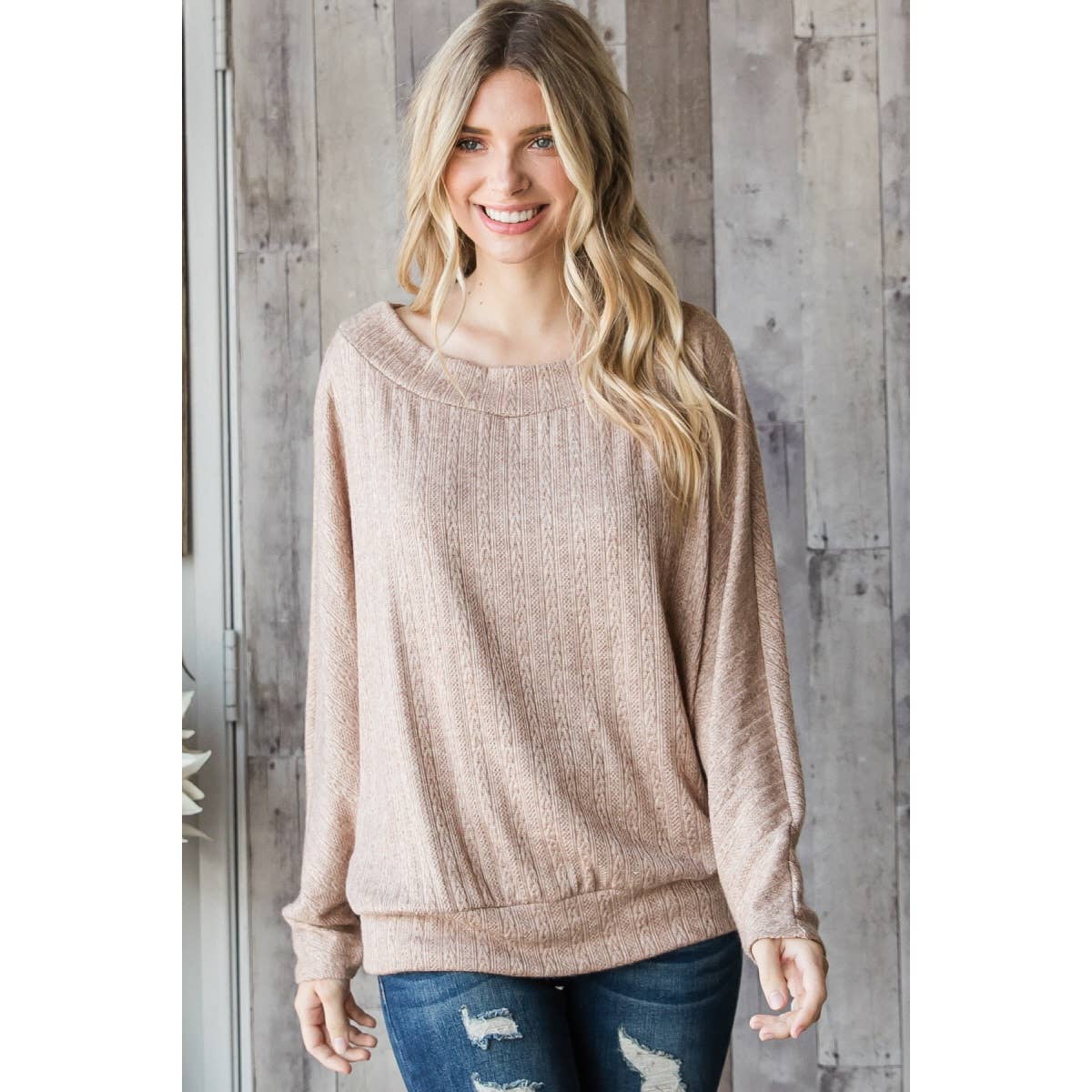 Boat Neck Knit Top
