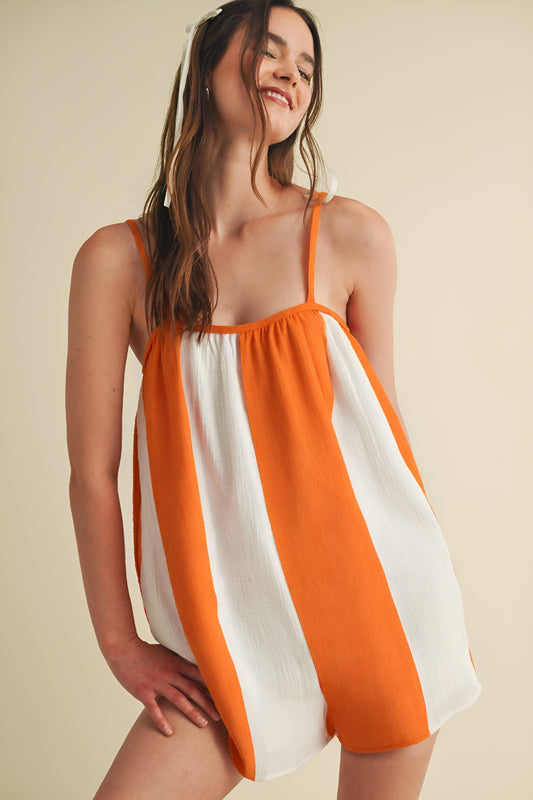 STRIPED OVERSIZED GAME DAY SUMMER ROMPER