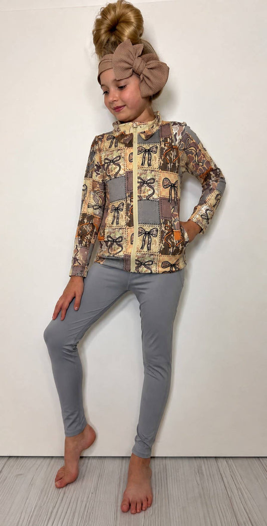 Camo Patchwork Athletic Girls Set