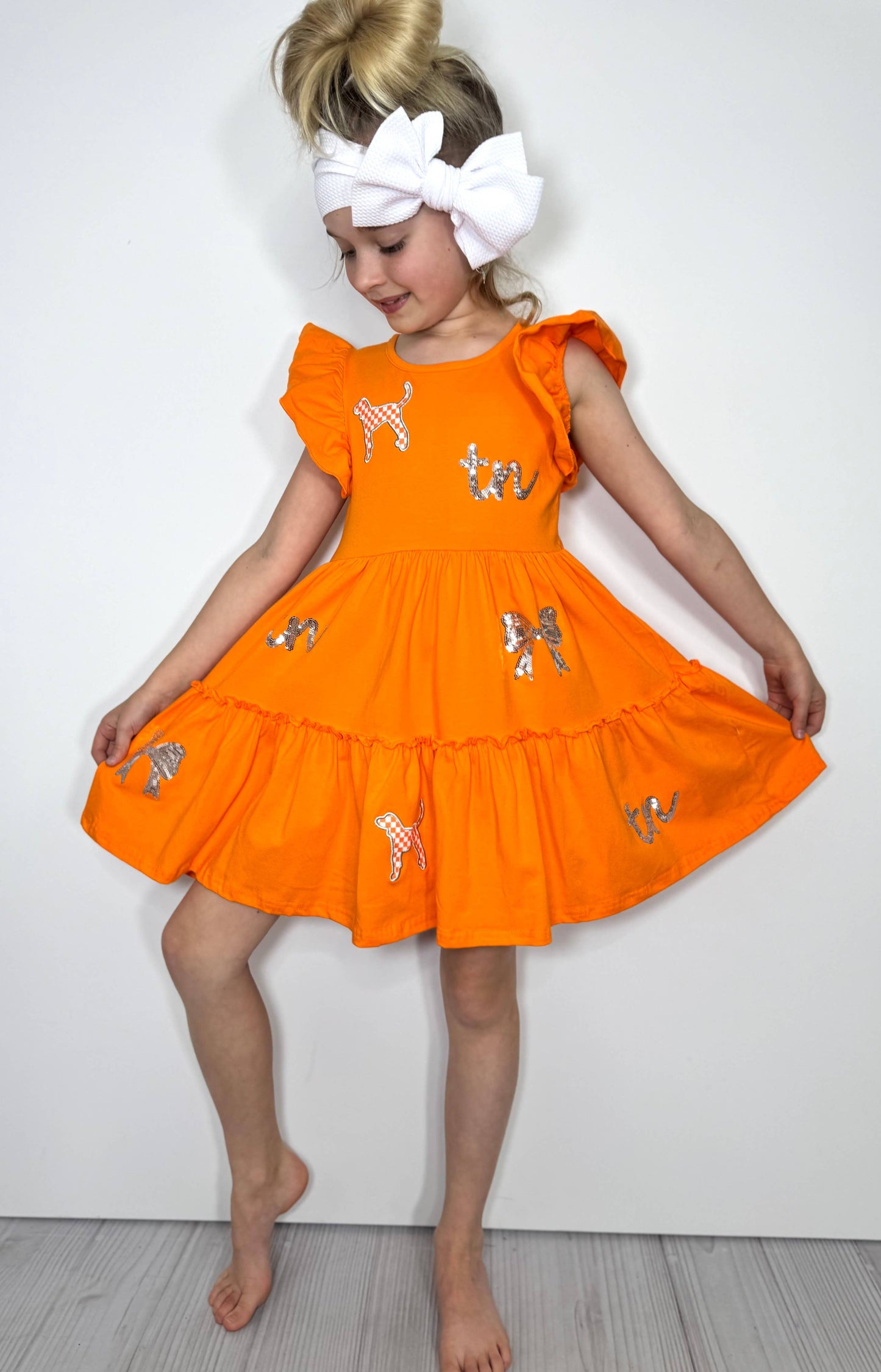 Tennessee Silver Sequin Girls Dress