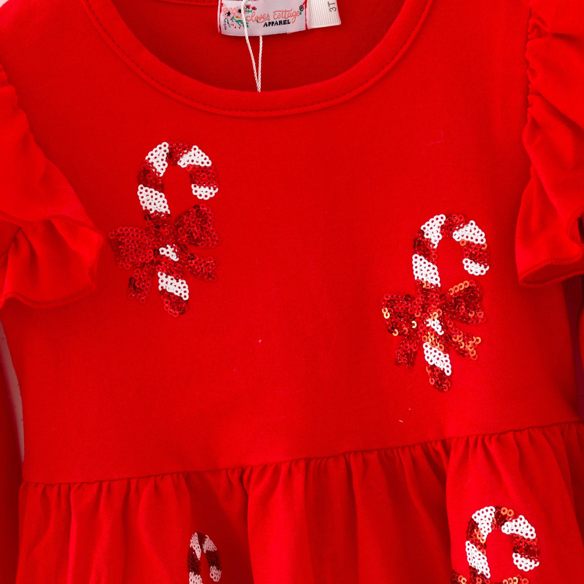 Candy Cane Sequin Girls Dress