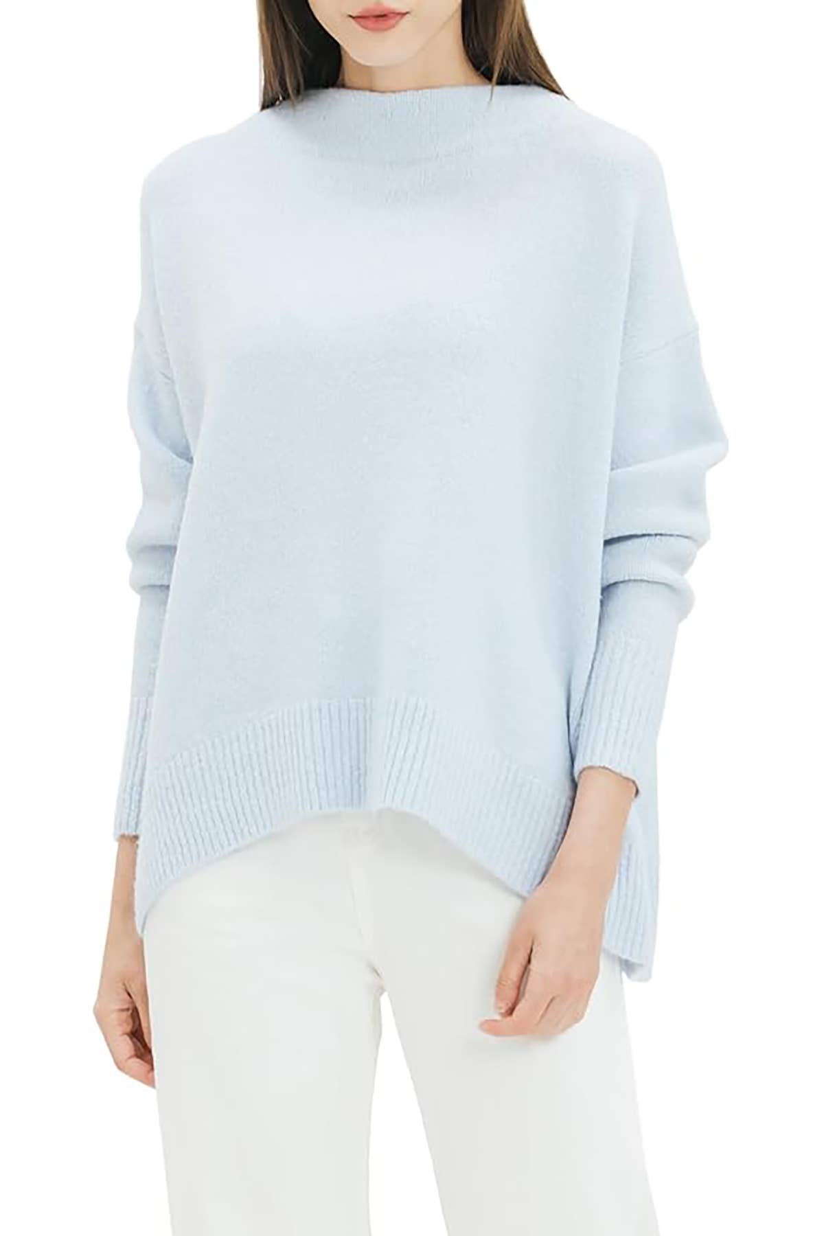MOCK NECK COZY KNIT SWEATER