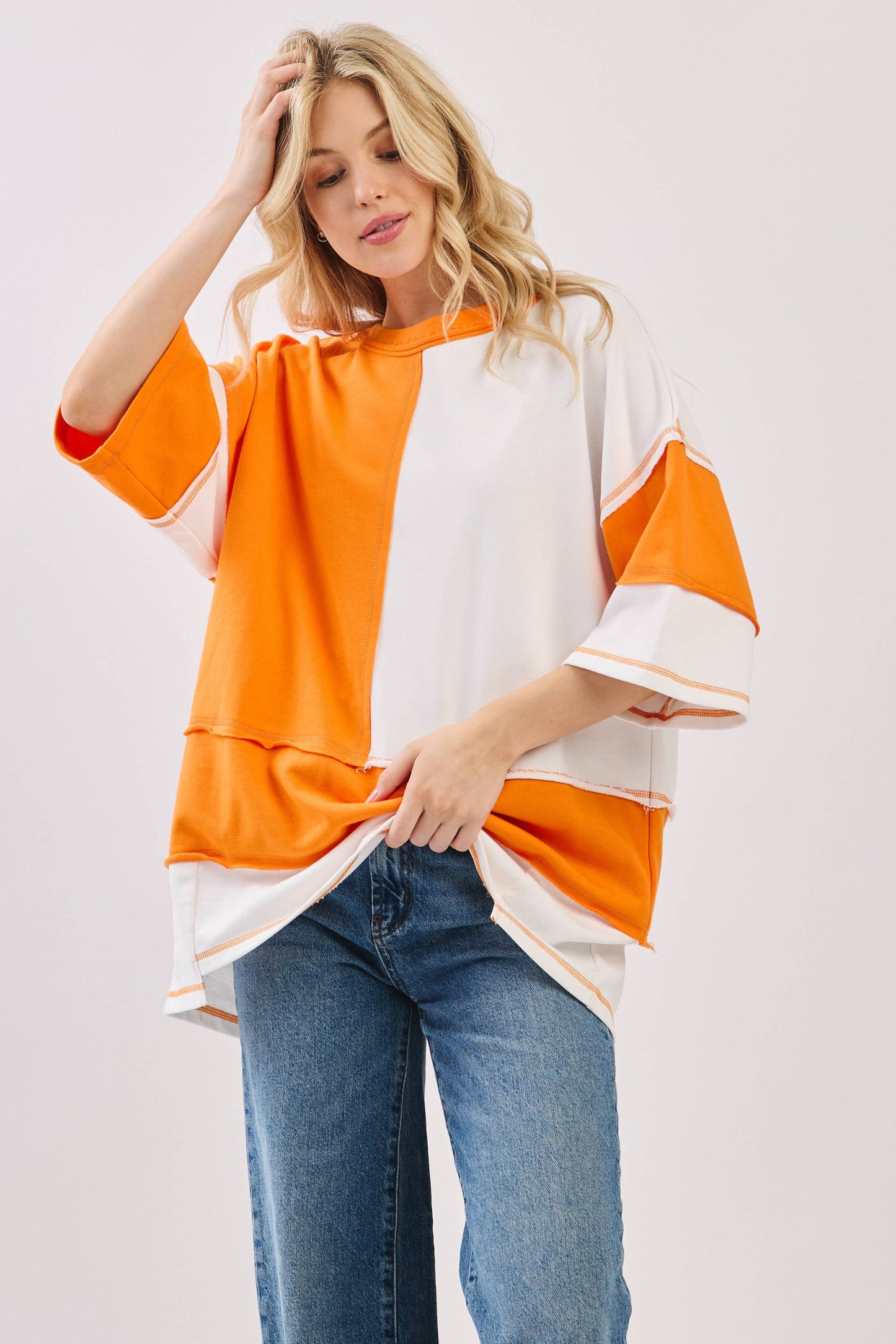 Oversized Color Block Gameday Tee