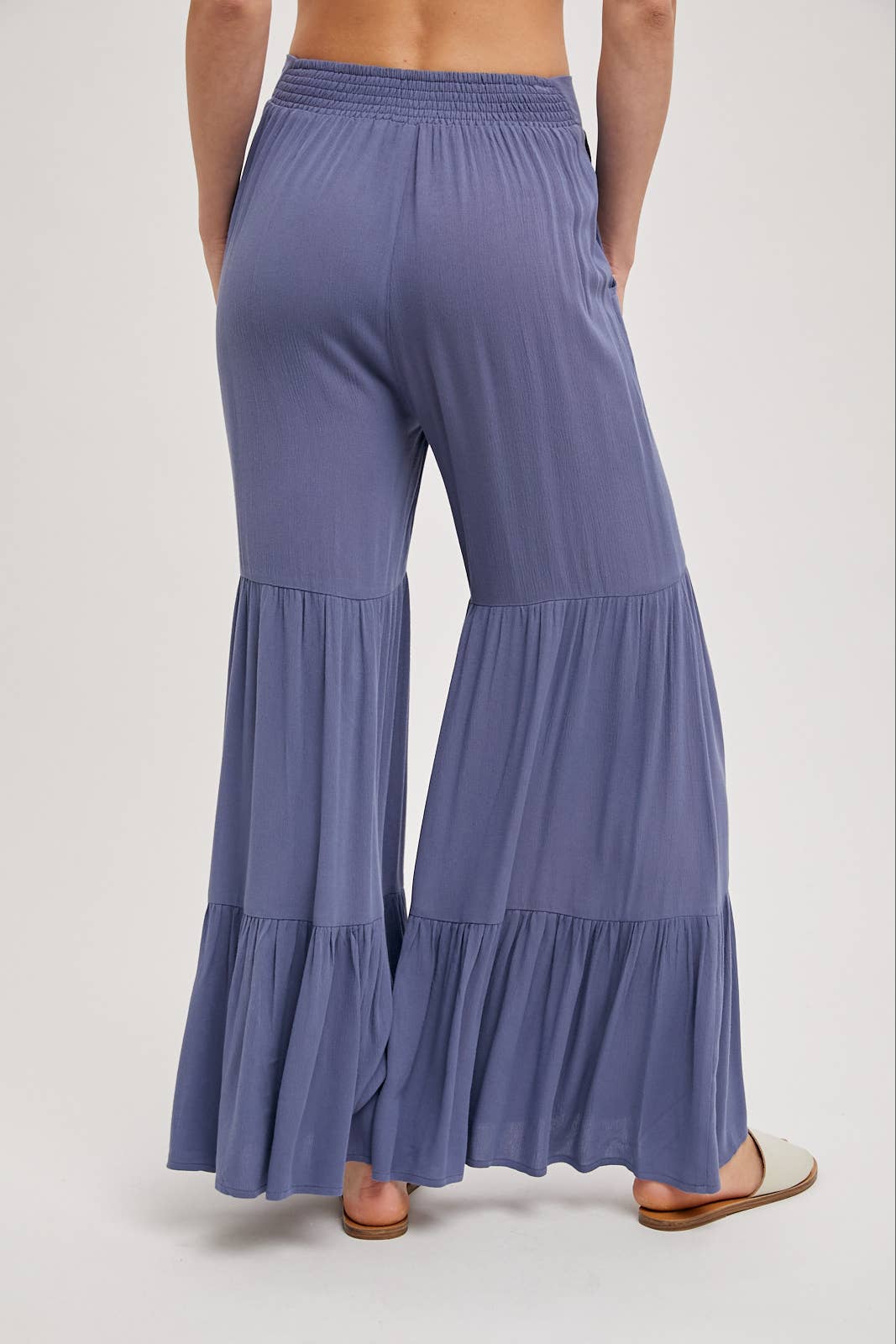 TIERED WIDE LEG PANTS NO LINING