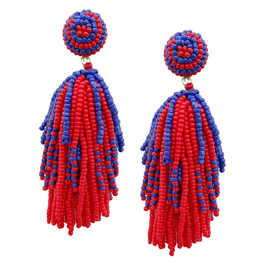 Beaded tassel earrings