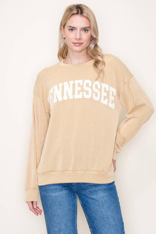 "TENNESSEE" RIBBED GRAPHIC L/S SWEATSHIRT