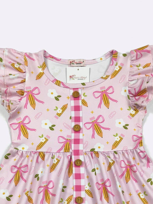 Pink Coquette Pencil Girls Dress