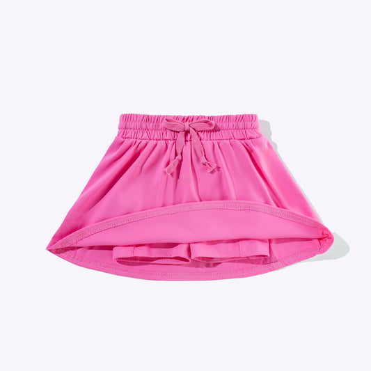 Pink Tree Camo Girls Quarter Zip Skort Set
