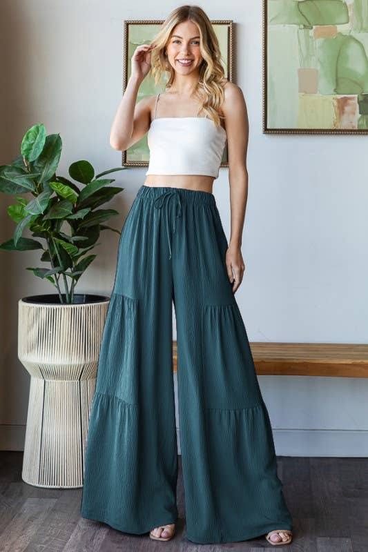 OVER WIDE LEG SOLID PANTS