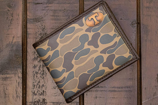 Tennessee Vols Men's Bifold Old School Camo Leather Wallet