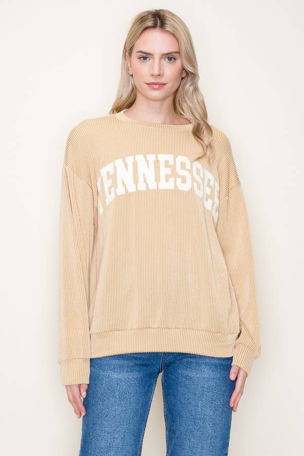 "TENNESSEE" RIBBED GRAPHIC L/S SWEATSHIRT