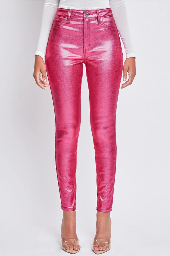 High Rise Metallic Skinny Jeans