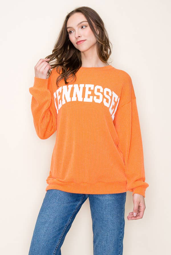 "TENNESSEE" RIBBED GRAPHIC L/S SWEATSHIRT