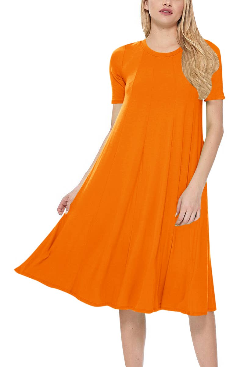 Women's A-Line Short Sleeve Solid Maternity Dress