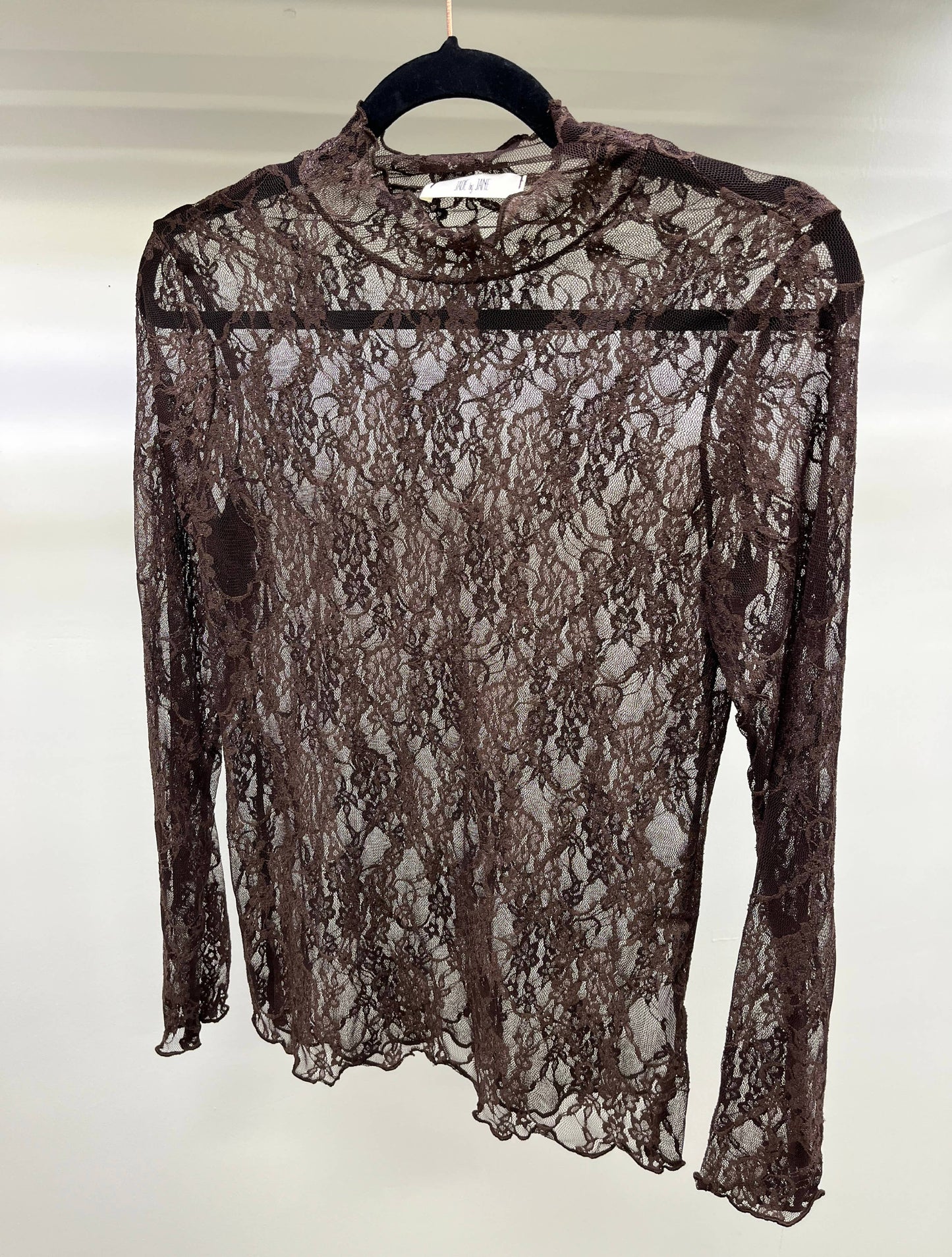 Floral Print Lace Long Sleeve Top