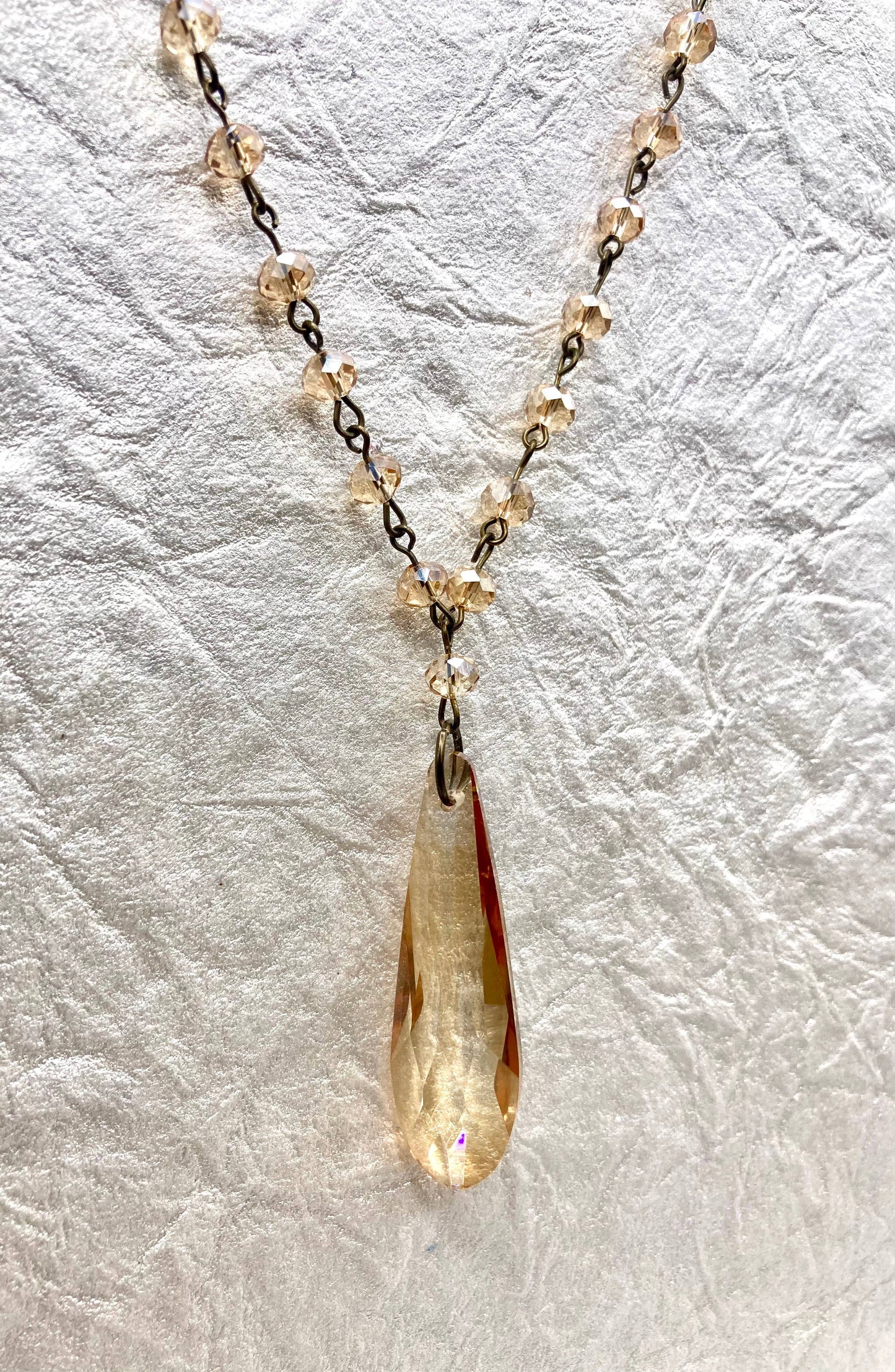 Boho Crystal Topaz Beaded Statement Necklace