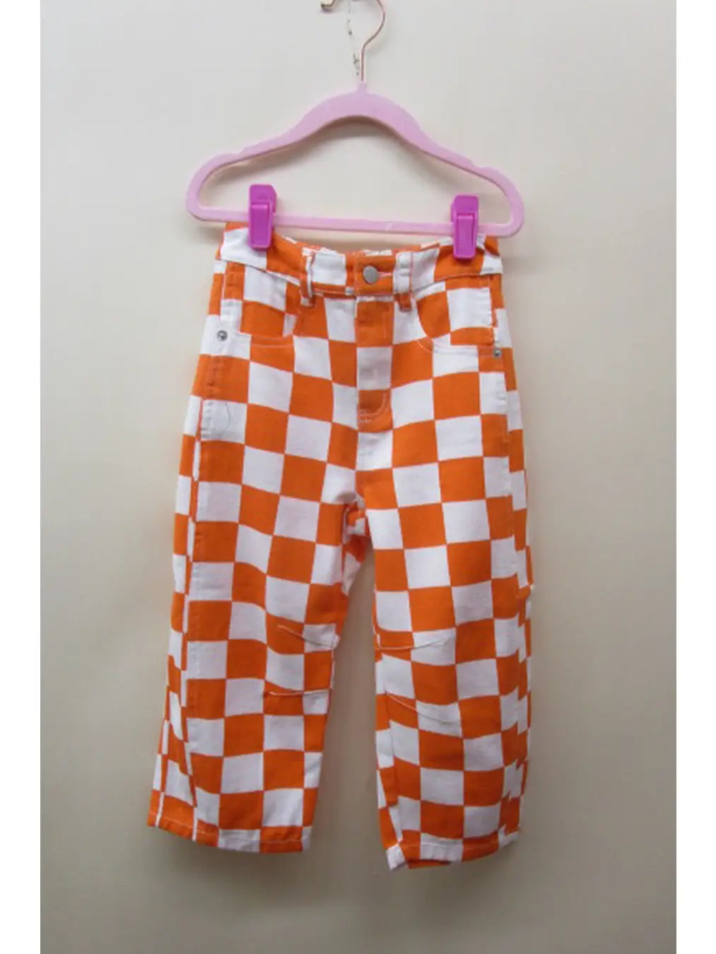 Kids Checkered Denim Pants