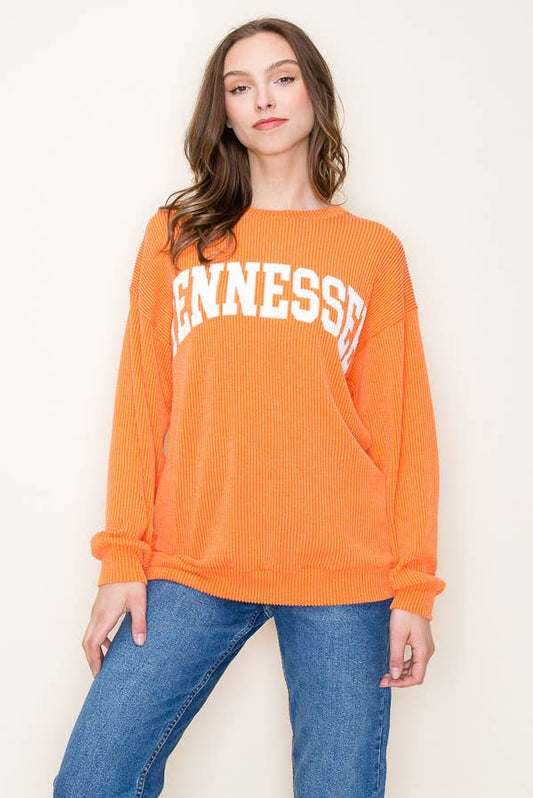 "TENNESSEE" RIBBED GRAPHIC L/S SWEATSHIRT