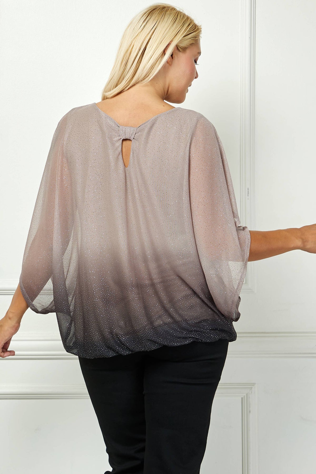 LUMINOUS GRACE DOLMAN BUBBLE BLOUSE