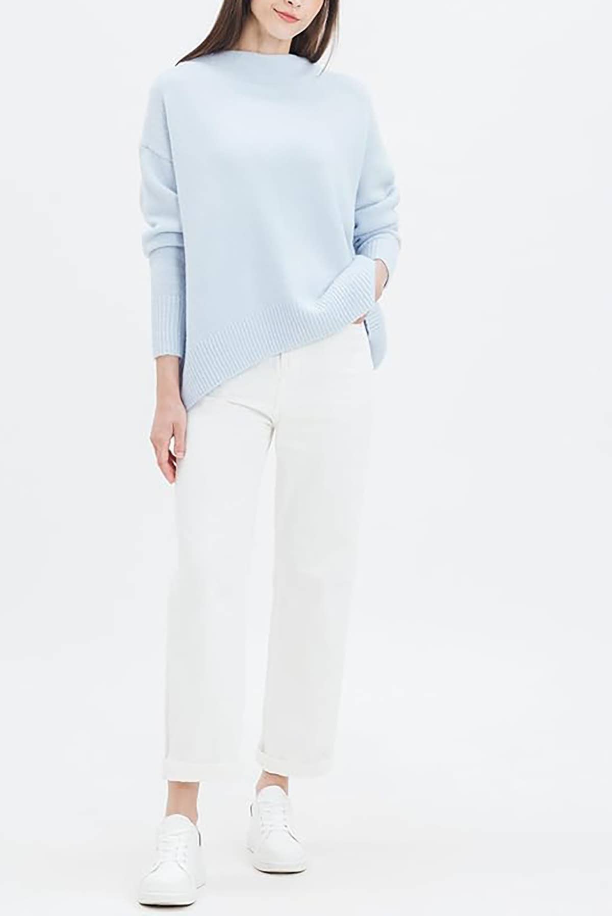 MOCK NECK COZY KNIT SWEATER