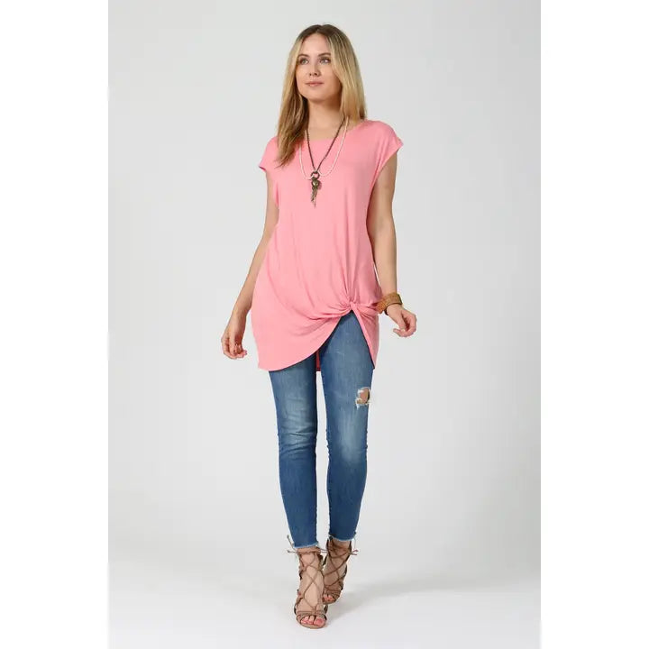 Front Twisted Hem Tunic