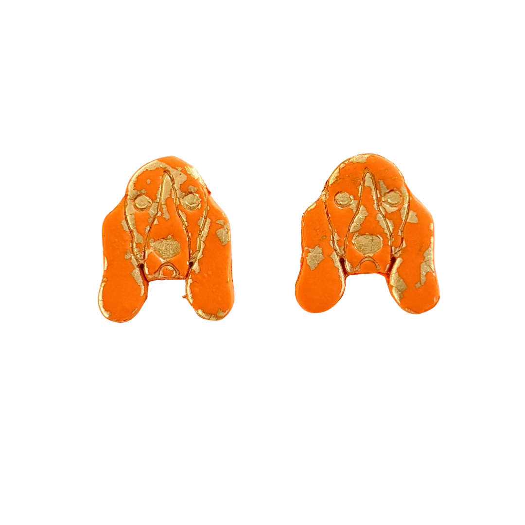 Orange Smokey Gold Studs