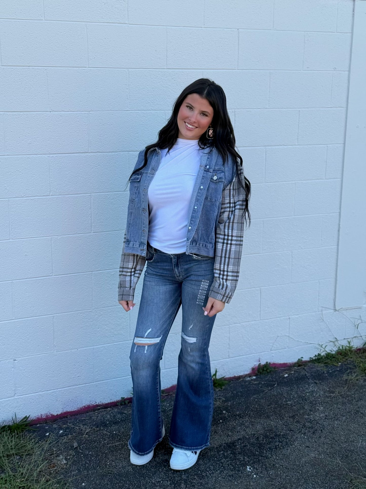 Plaid Blue Jean Jacket