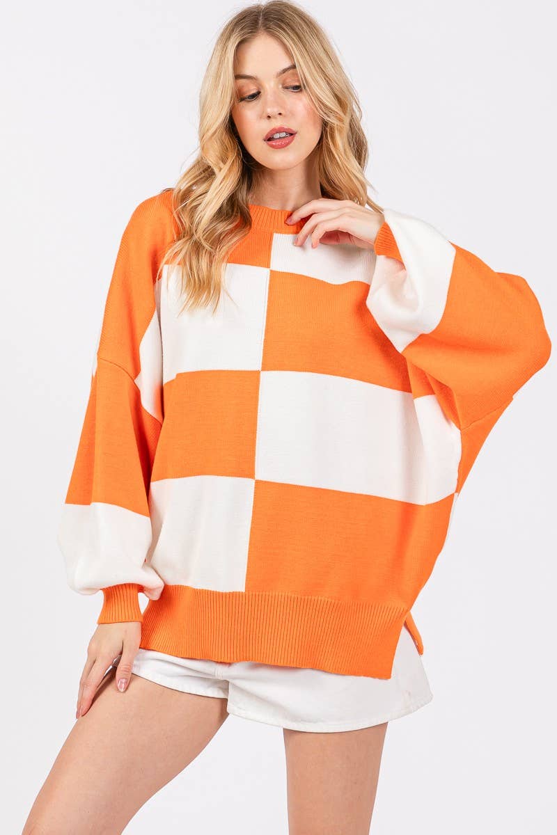 GAME DAY CHECKERED SWEATER
