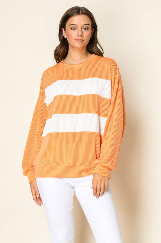 Ribbed ColorBlock Gameday Sweater
