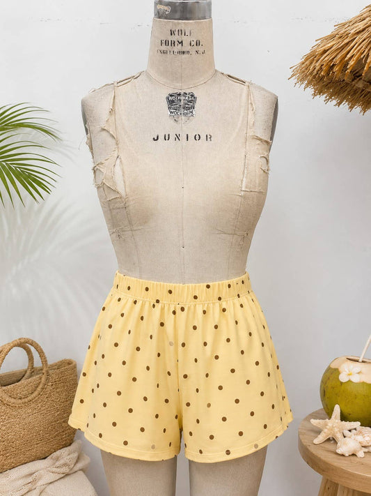 Polka Dot Lounge Shorts - Ivory