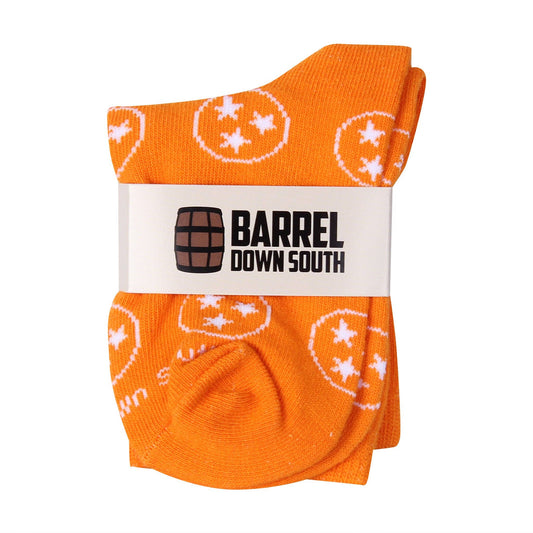 Kids Orange Tri Star Socks