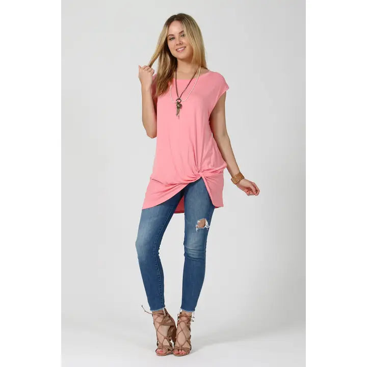 Front Twisted Hem Tunic