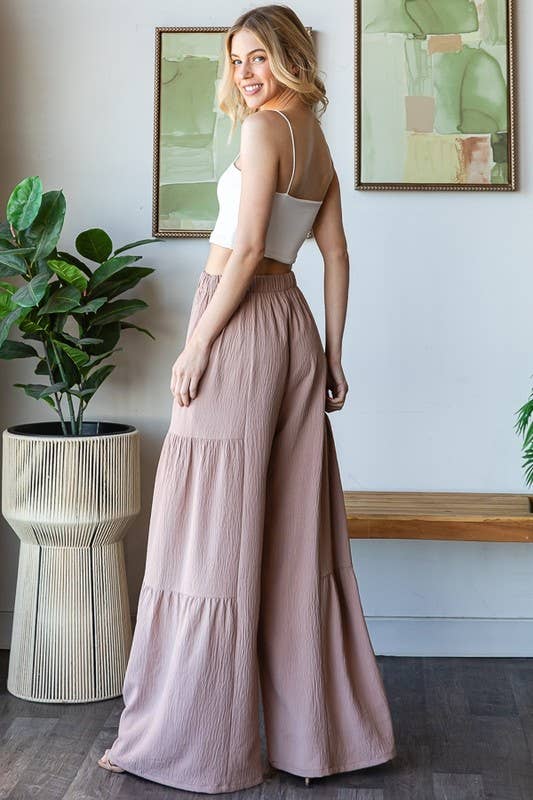 OVER WIDE LEG SOLID PANTS
