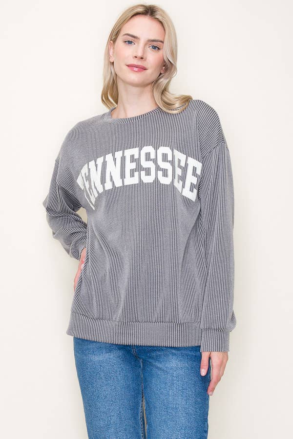 "TENNESSEE" RIBBED GRAPHIC L/S SWEATSHIRT