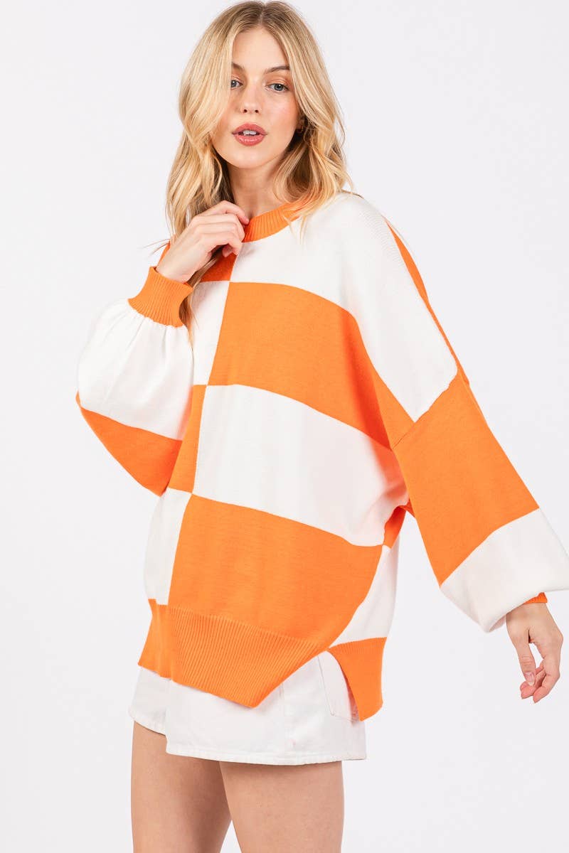 GAME DAY CHECKERED SWEATER