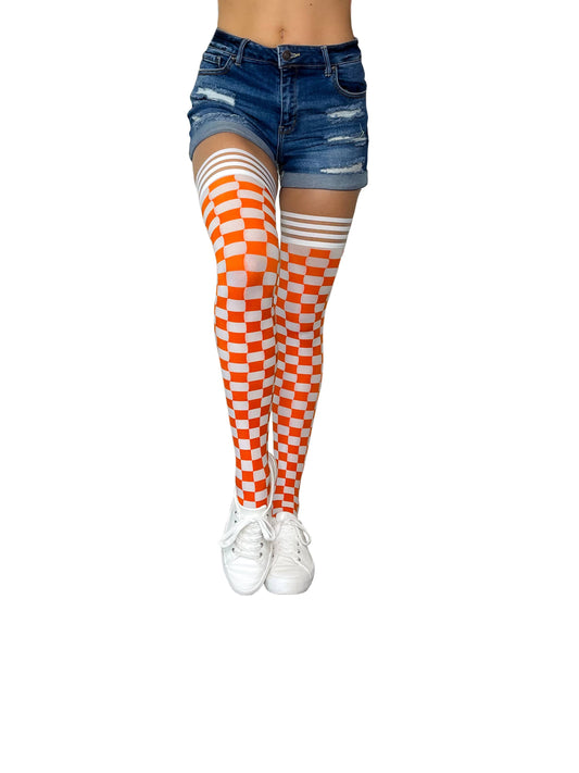 Stockings - Orange & White Game Day Socks - Tennessee Vols