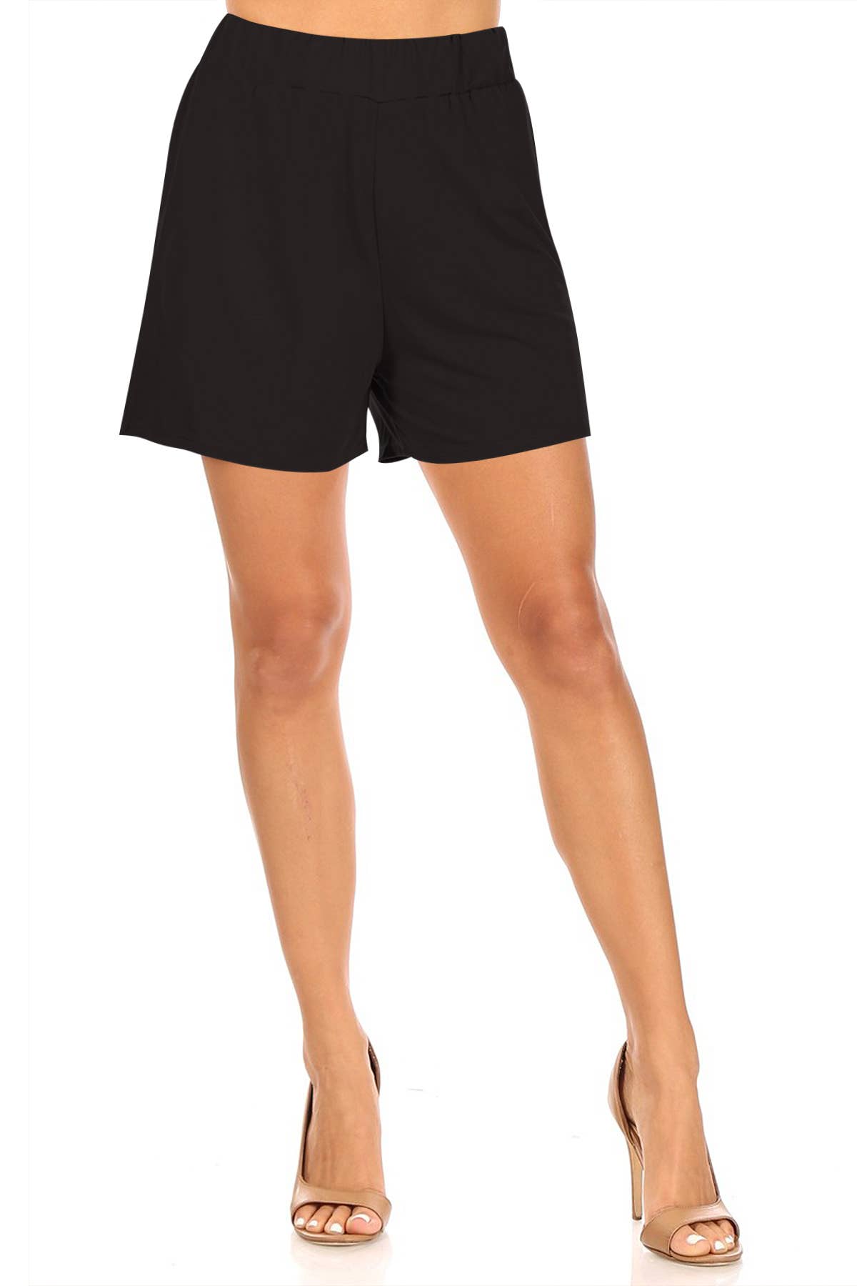 Solid High Waist Basic Bottom Shorts