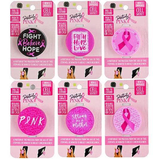 Breast Cancer Awareness Pop Socket Grip