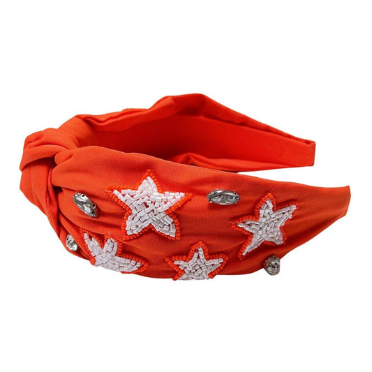 Star Orange/White Headband