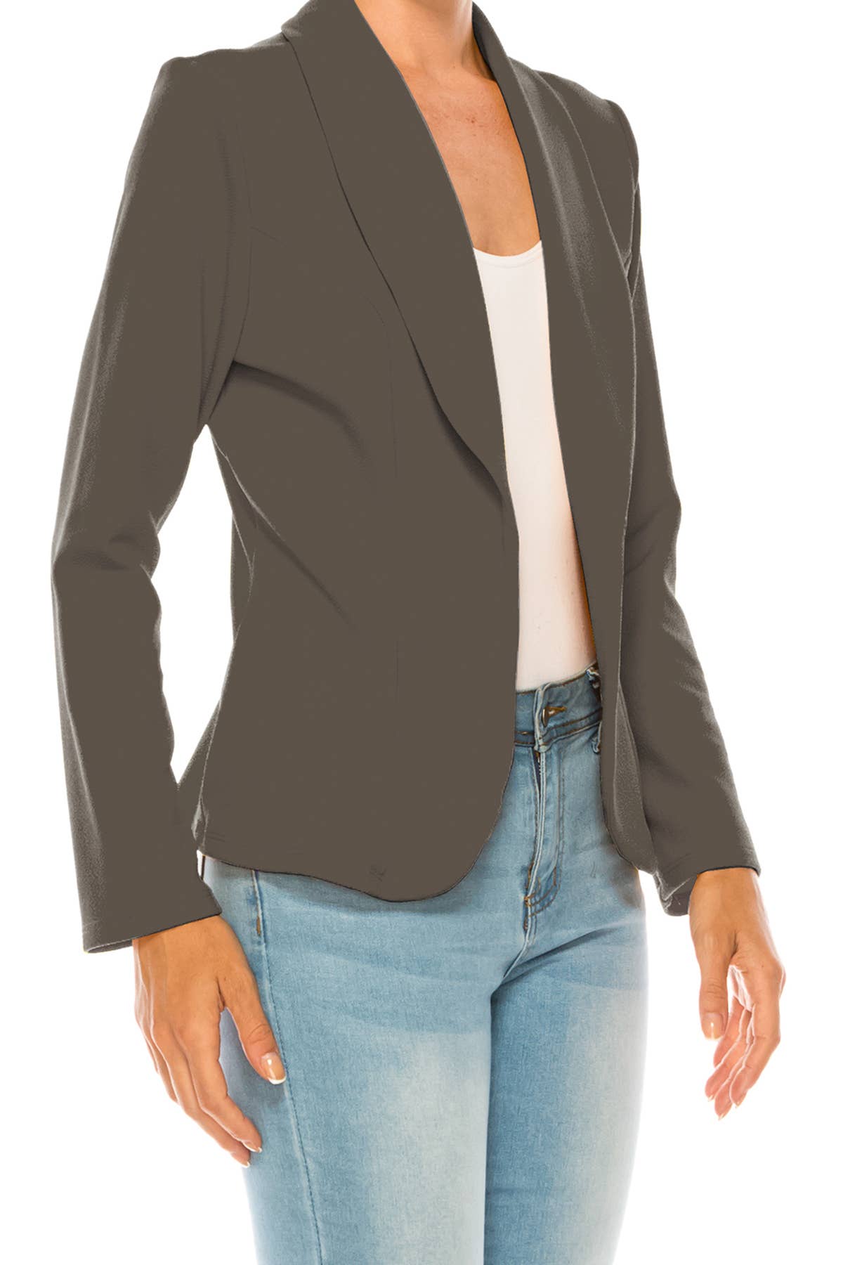 Women's Casual Office Work Long Sleeve Open Front Blazer