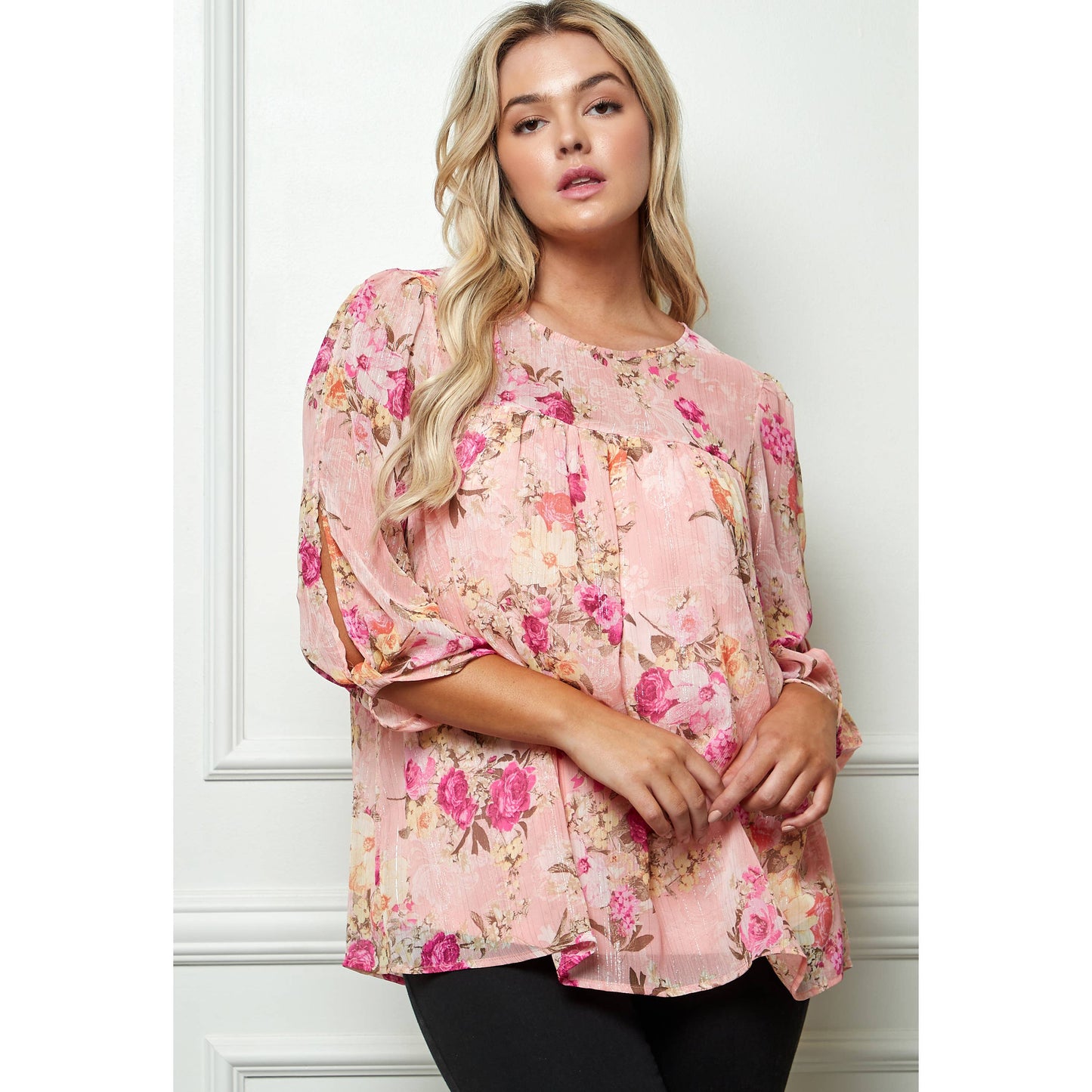 PLUS SIZE FRONT AND BACK YOKE BLOUSE