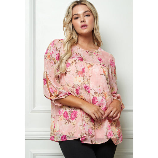 PLUS SIZE FRONT AND BACK YOKE BLOUSE
