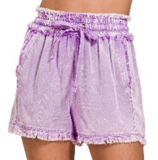 TENCEL MINERAL WASHED SHORTS