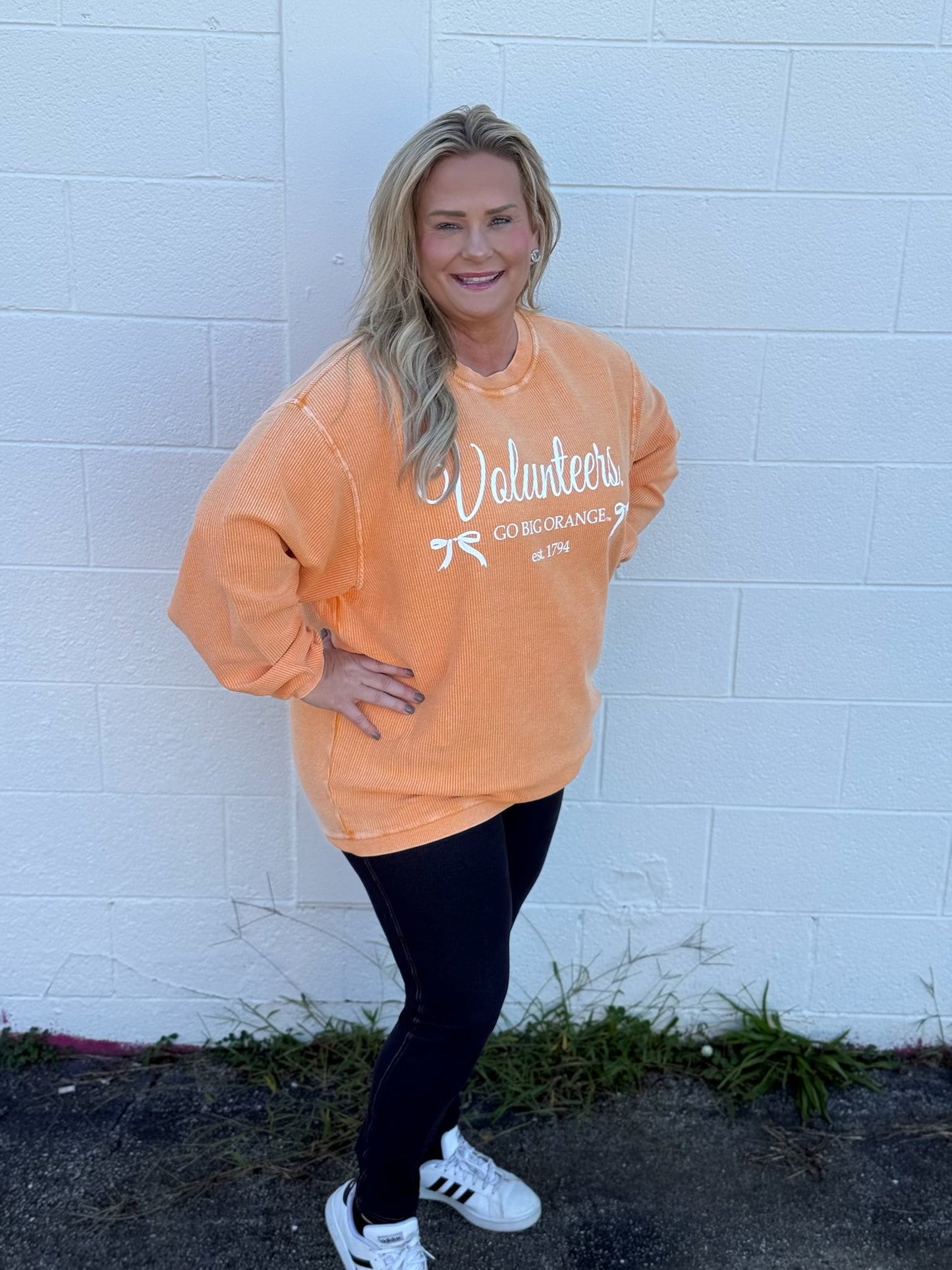 Tennessee Vols Established Bow Orange Corded Crew Sweatshirt