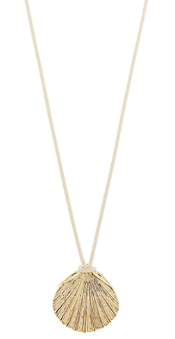 Big Shell Pendant Silk Rope Necklace
