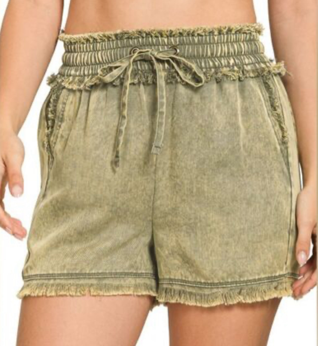 TENCEL MINERAL WASHED SHORTS